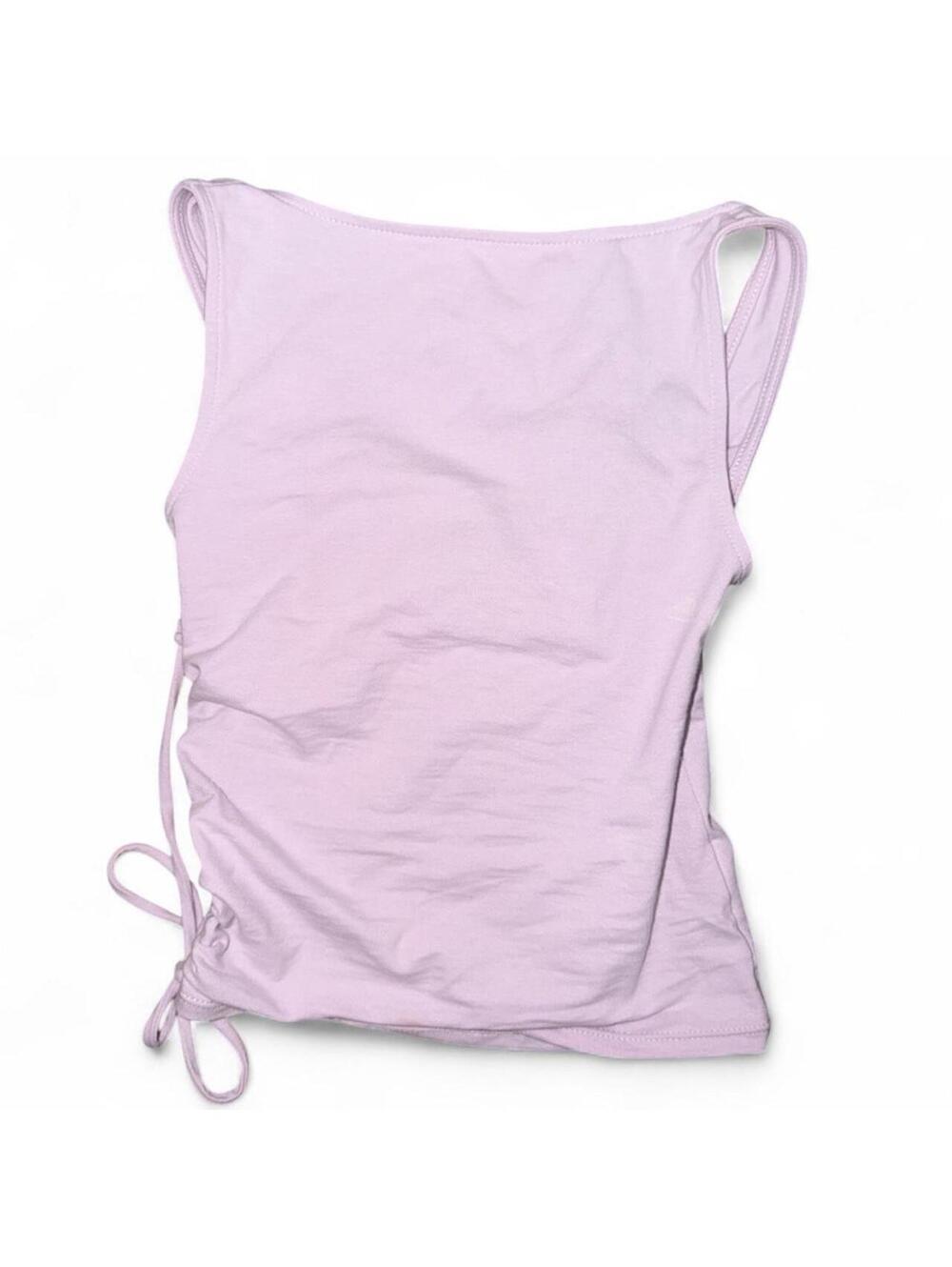 Purple top with tie detail